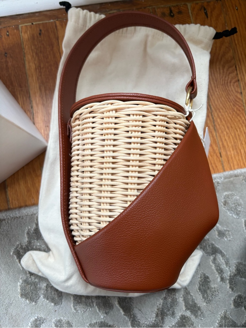 Polène Yké Basket Bag - Dark Brown / Tan - NWT ✨ - Picture 7 of 9
